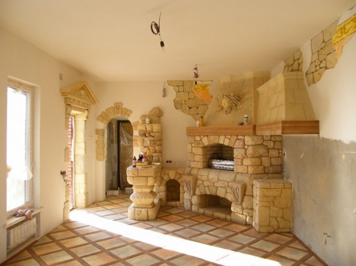 каменная печь для дома бани