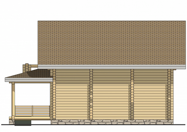 Проект бревенчатого дома "Смирение" 11,4x8,4м